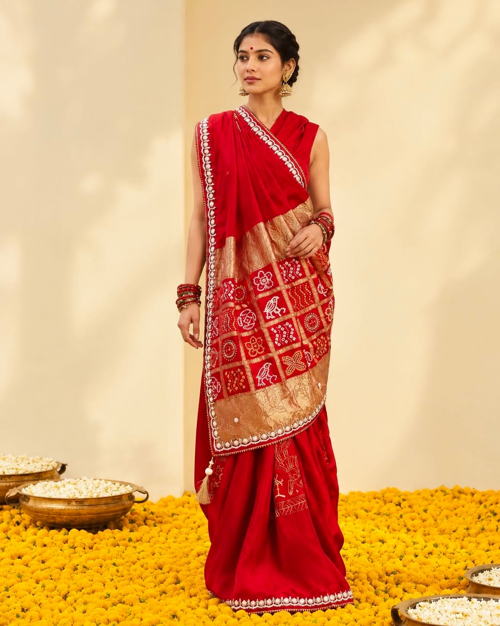 Laal Ishq Bandhej Saree