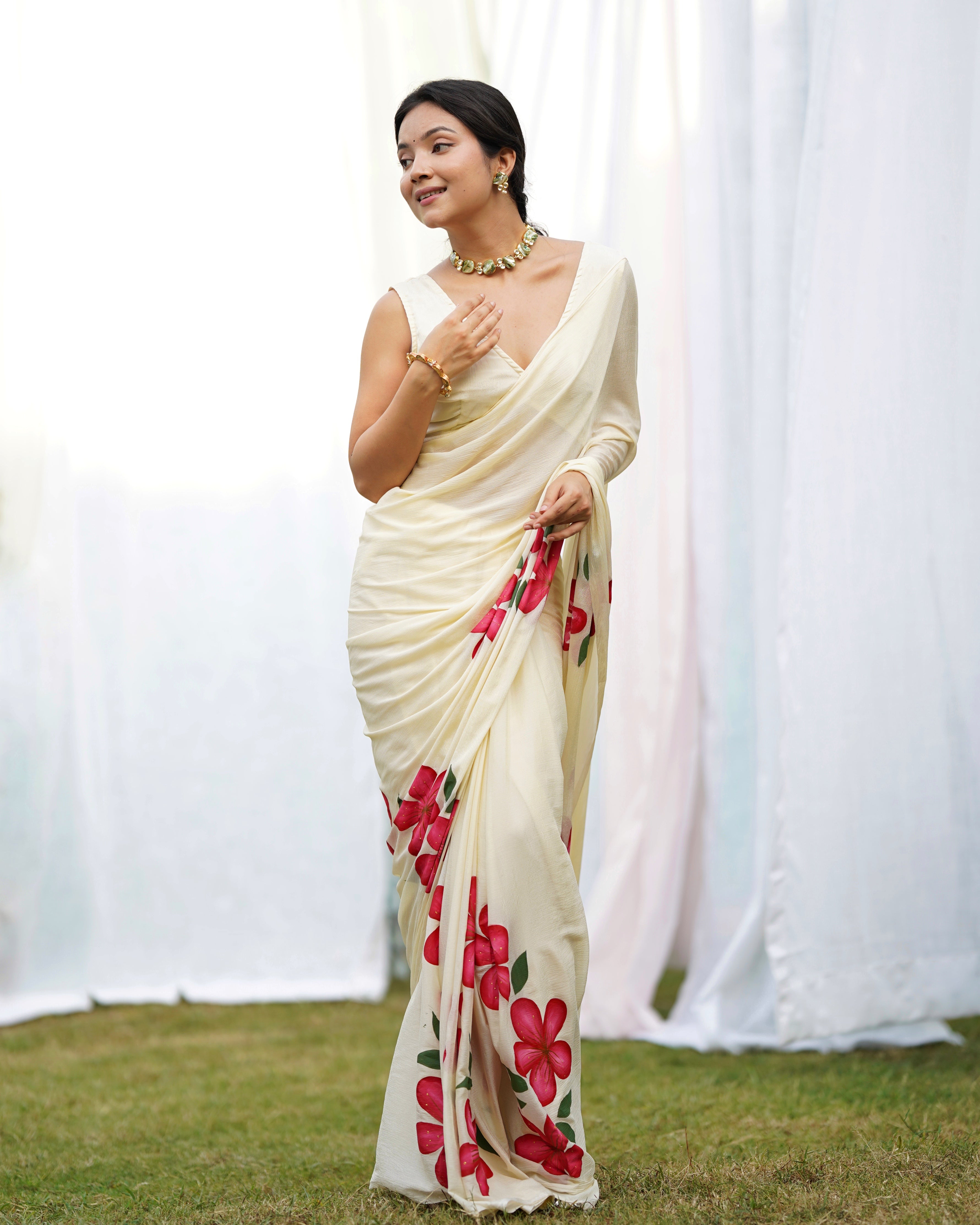 Apsara Handpainted Draped Saree