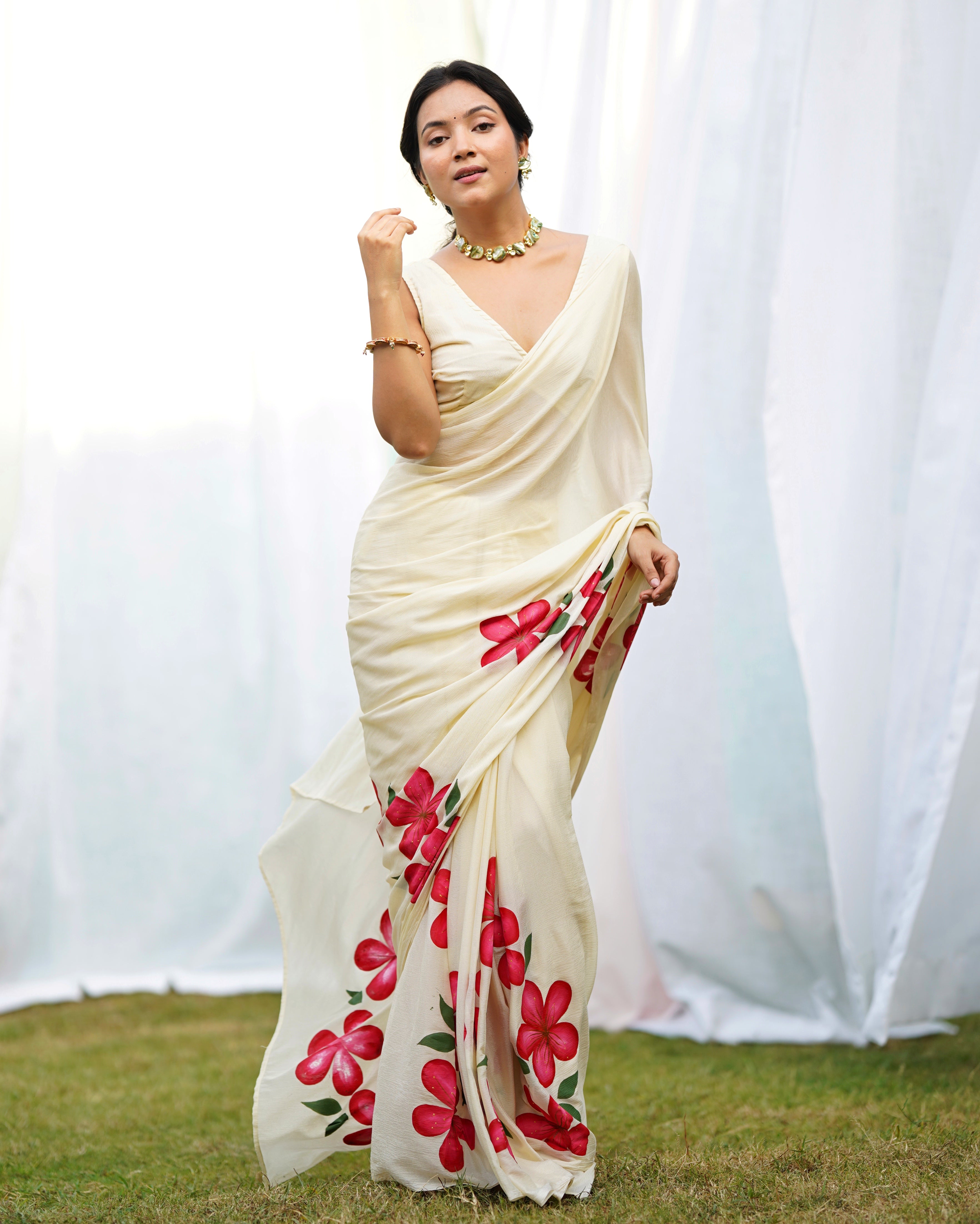 Apsara Handpainted Draped Saree