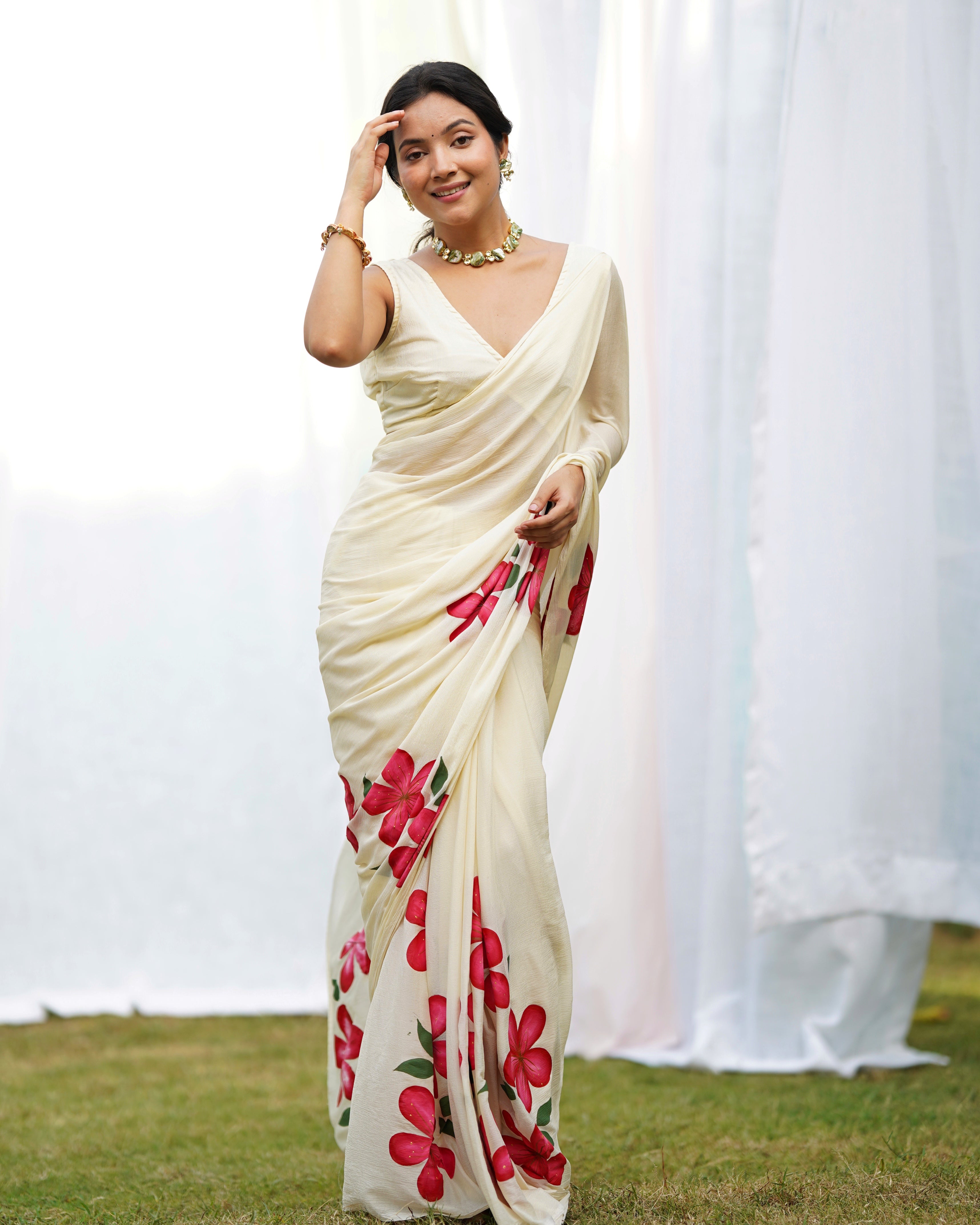 Apsara Handpainted Draped Saree