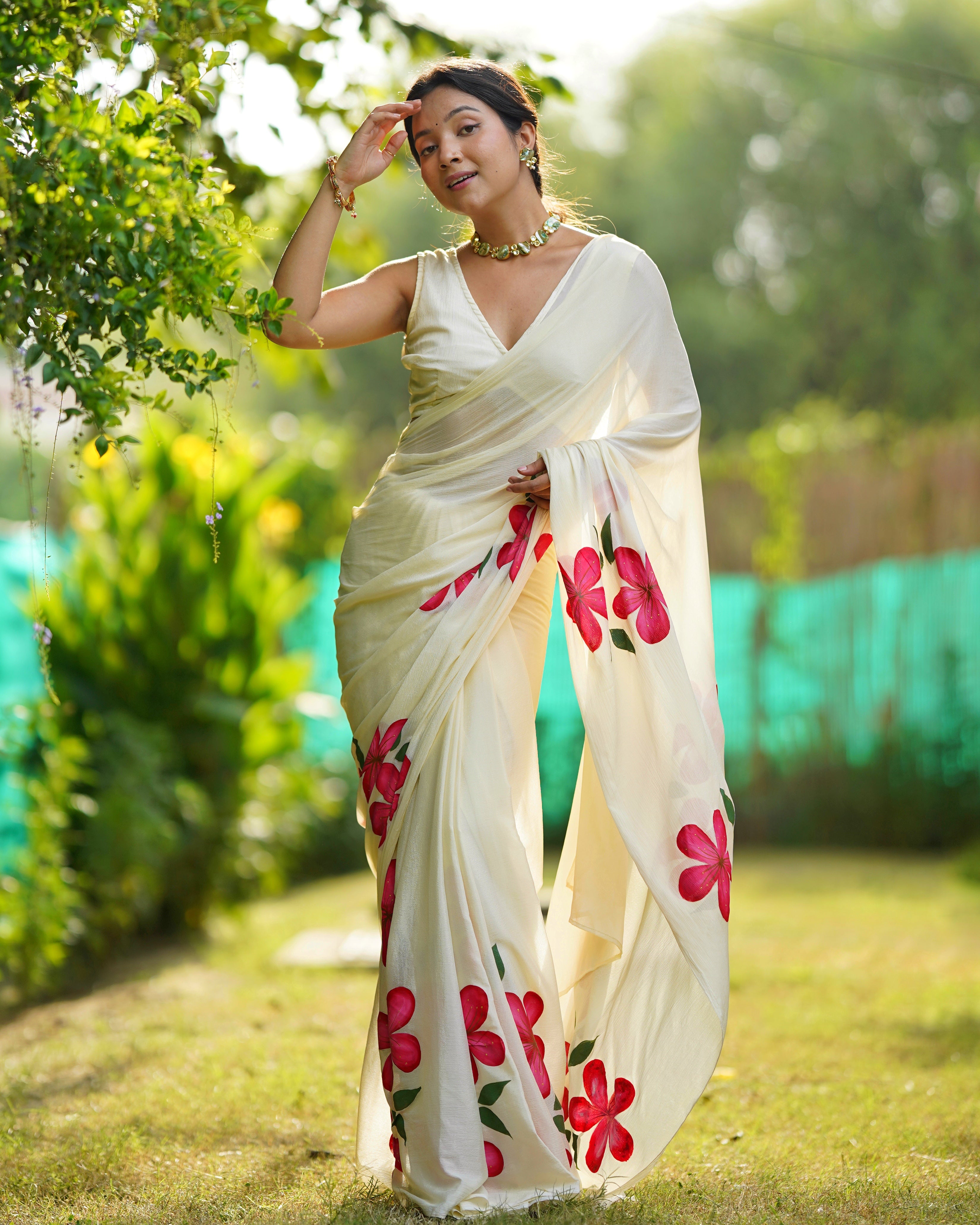 Apsara Handpainted Draped Saree