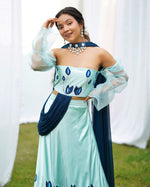 Rohini Handpainted Satin Lehenga Set