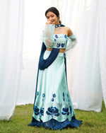 Rohini Handpainted Satin Lehenga Set