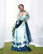 Rohini Handpainted Satin Lehenga Set