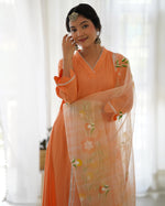 Uma Orange Handpainted Suit Set
