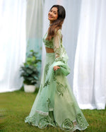Raina Handpainted Organza Lehenga Set
