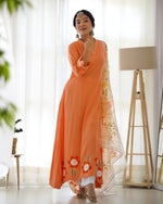 Uma Orange Handpainted Suit Set