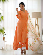 Uma Orange Handpainted Suit Set