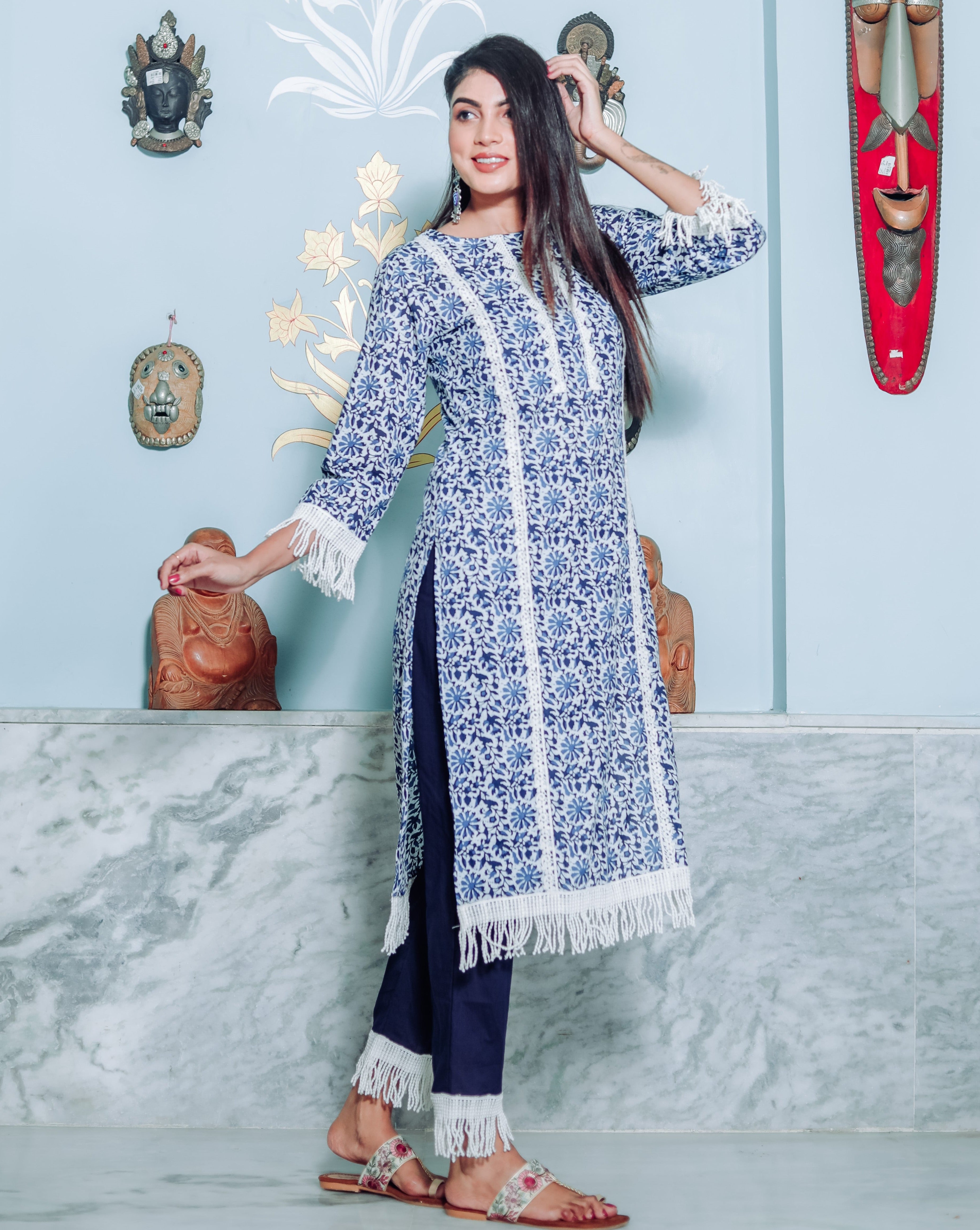 Denim Blue Kurta Set