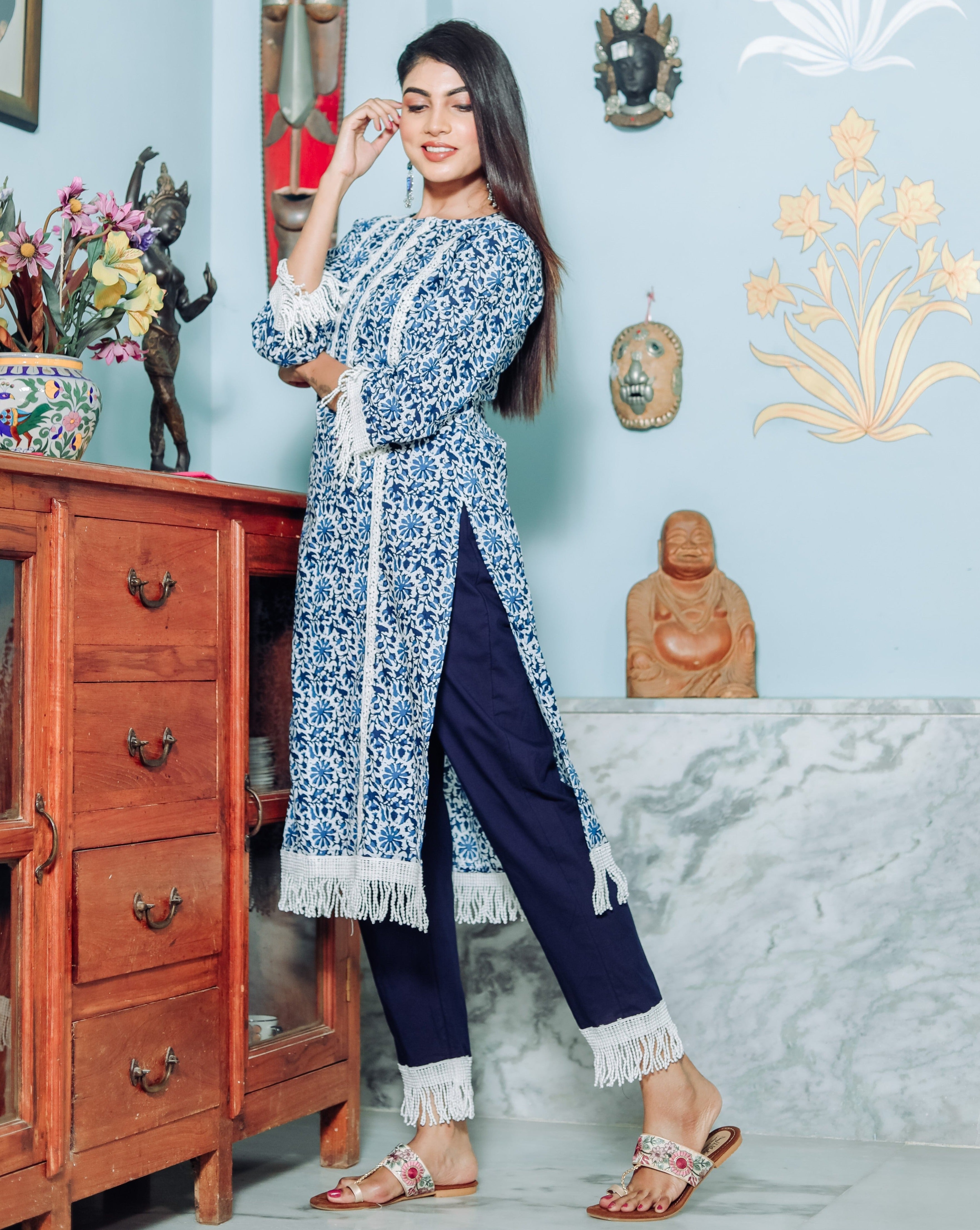 Denim Blue Kurta Set