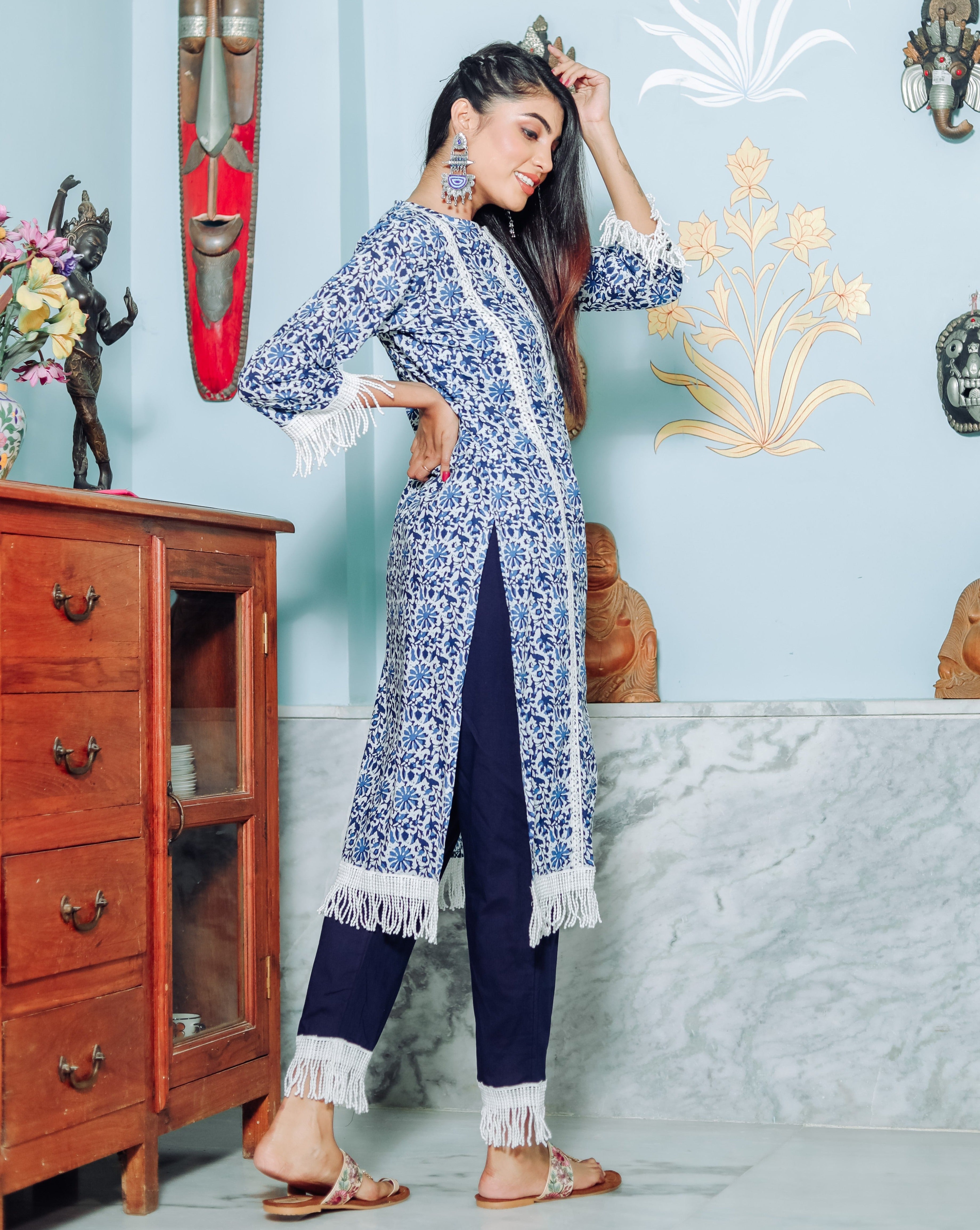 Denim Blue Kurta Set