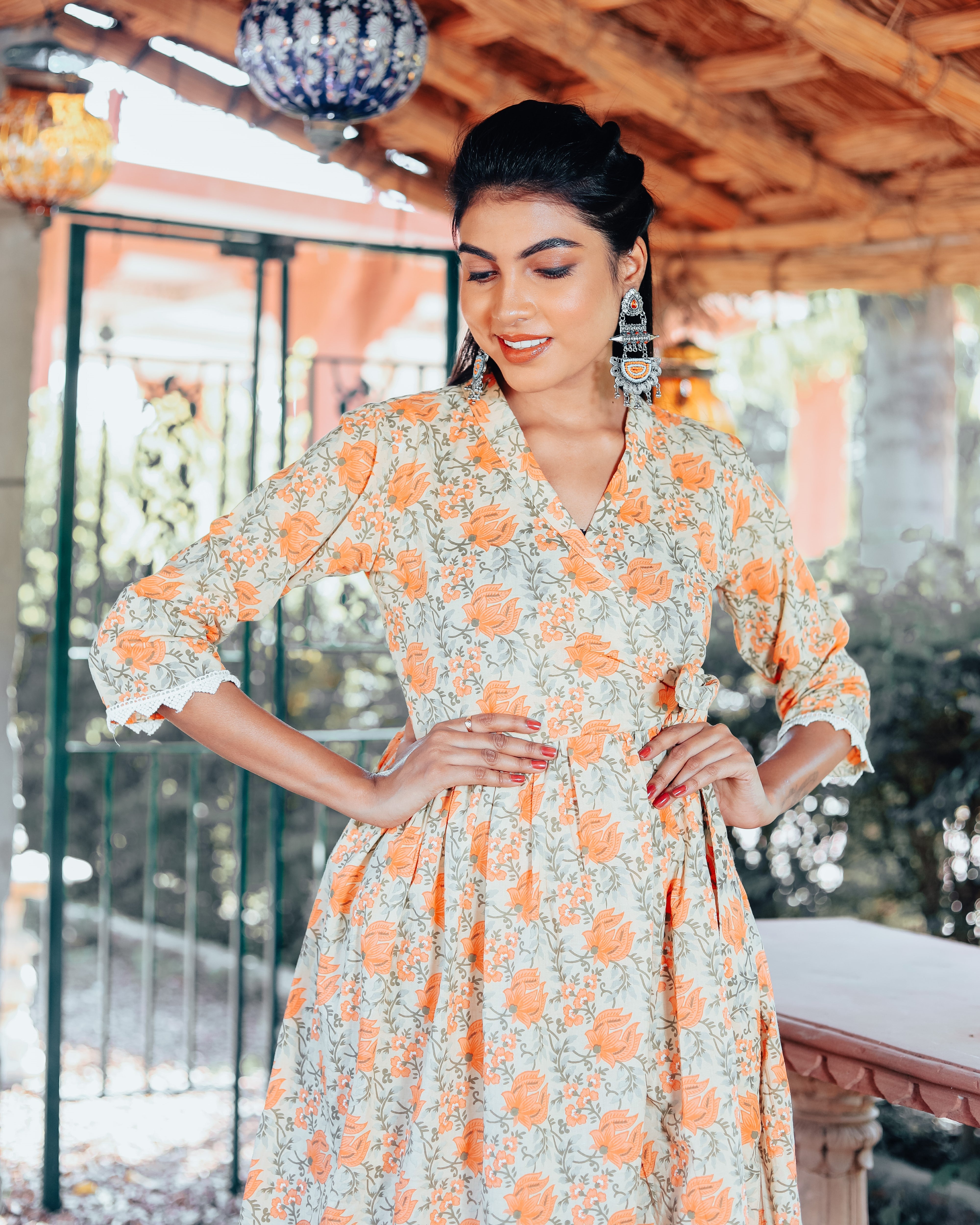 Flora Orange Kurta Set