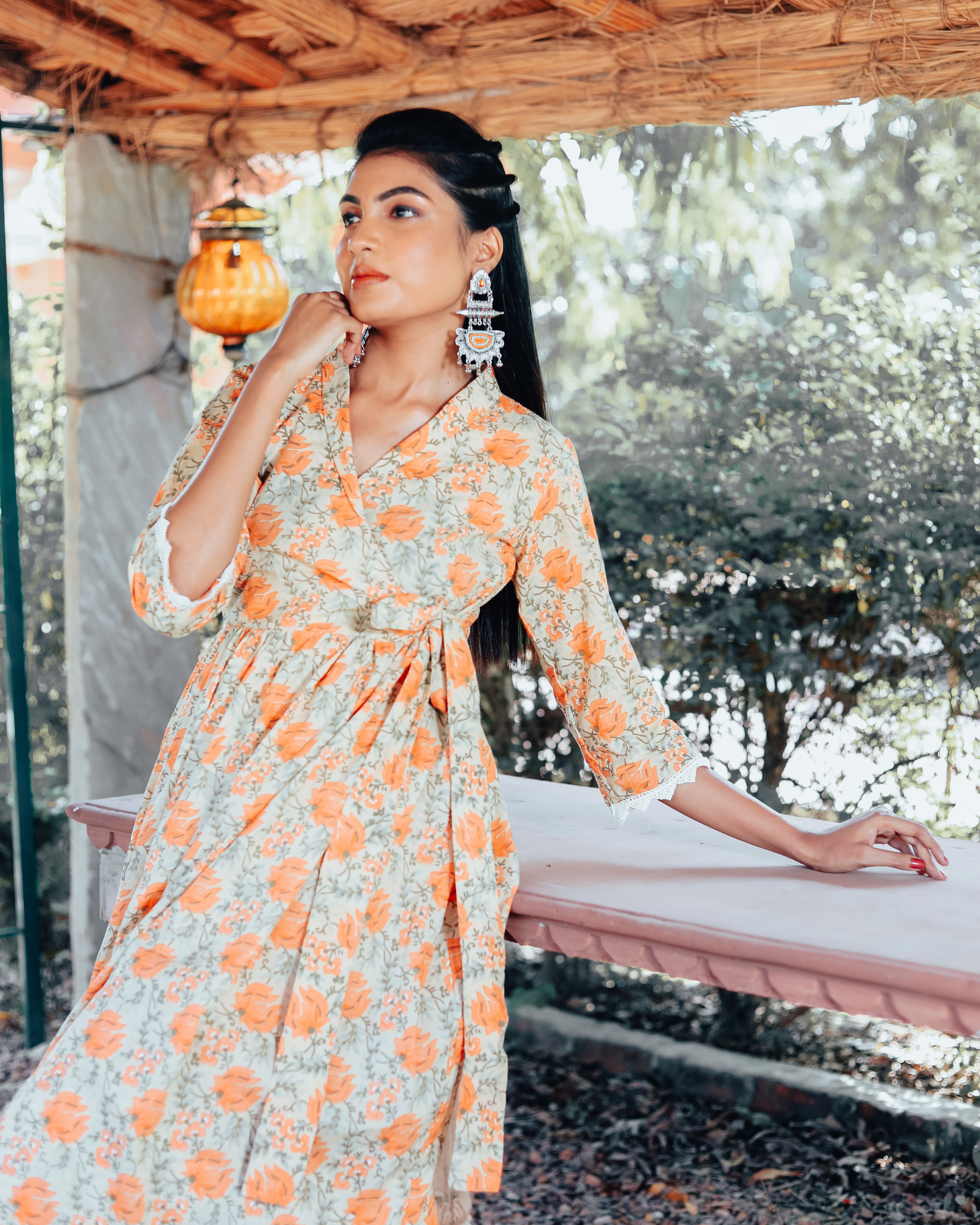 Flora Orange Kurta Set