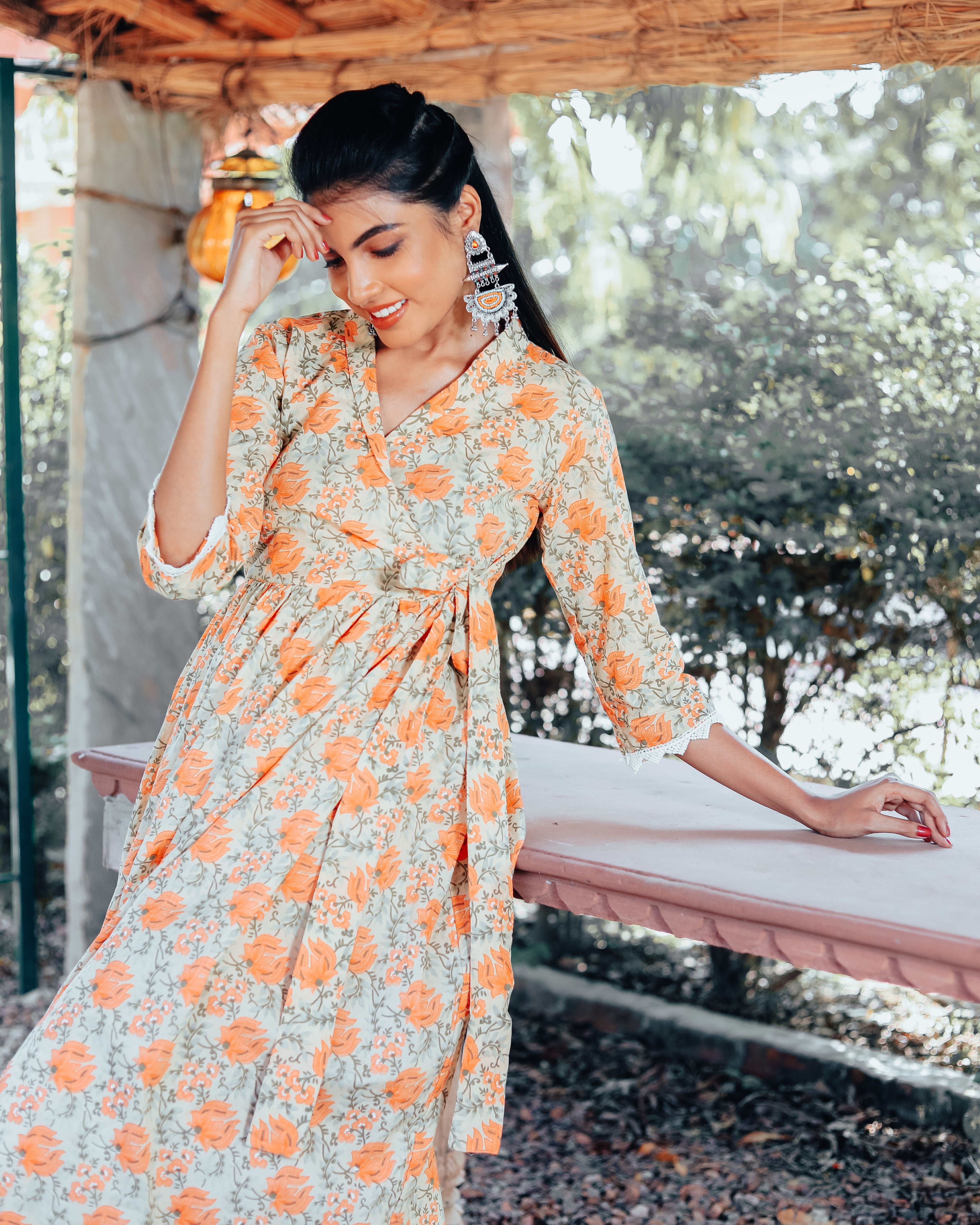 Flora Orange Kurta Set