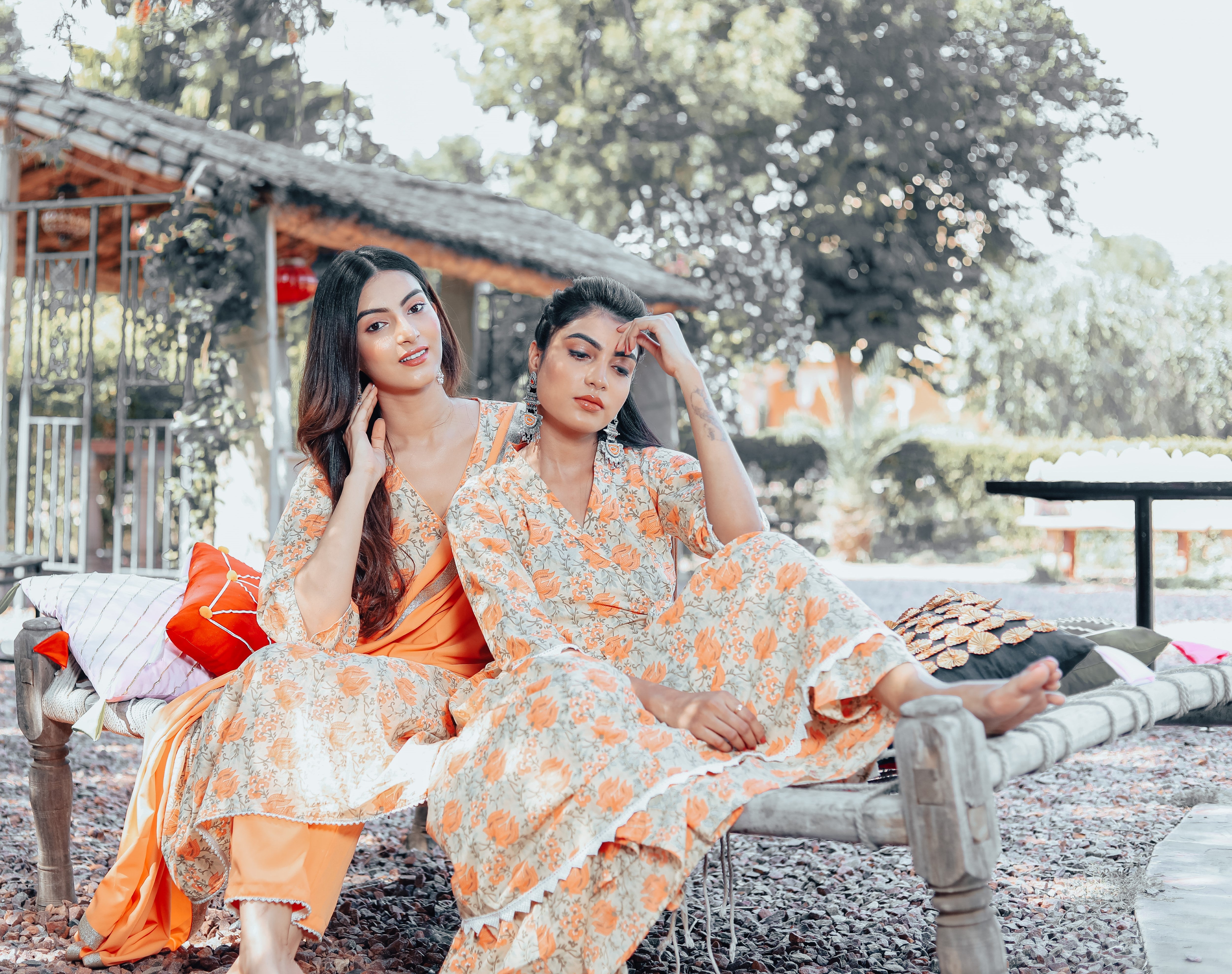 Flora Orange Kurta Set