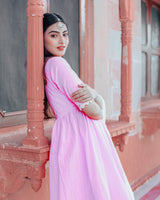 Rose pink Anarkali Set