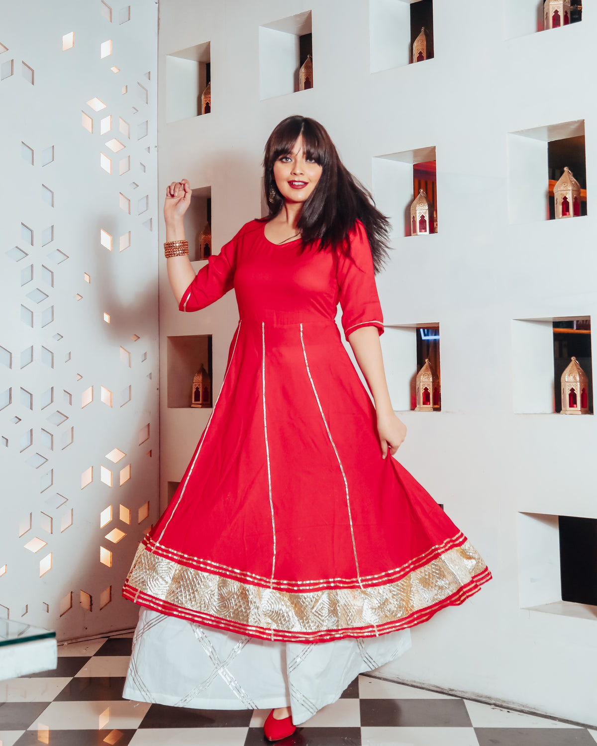 Coral Red Suit Set