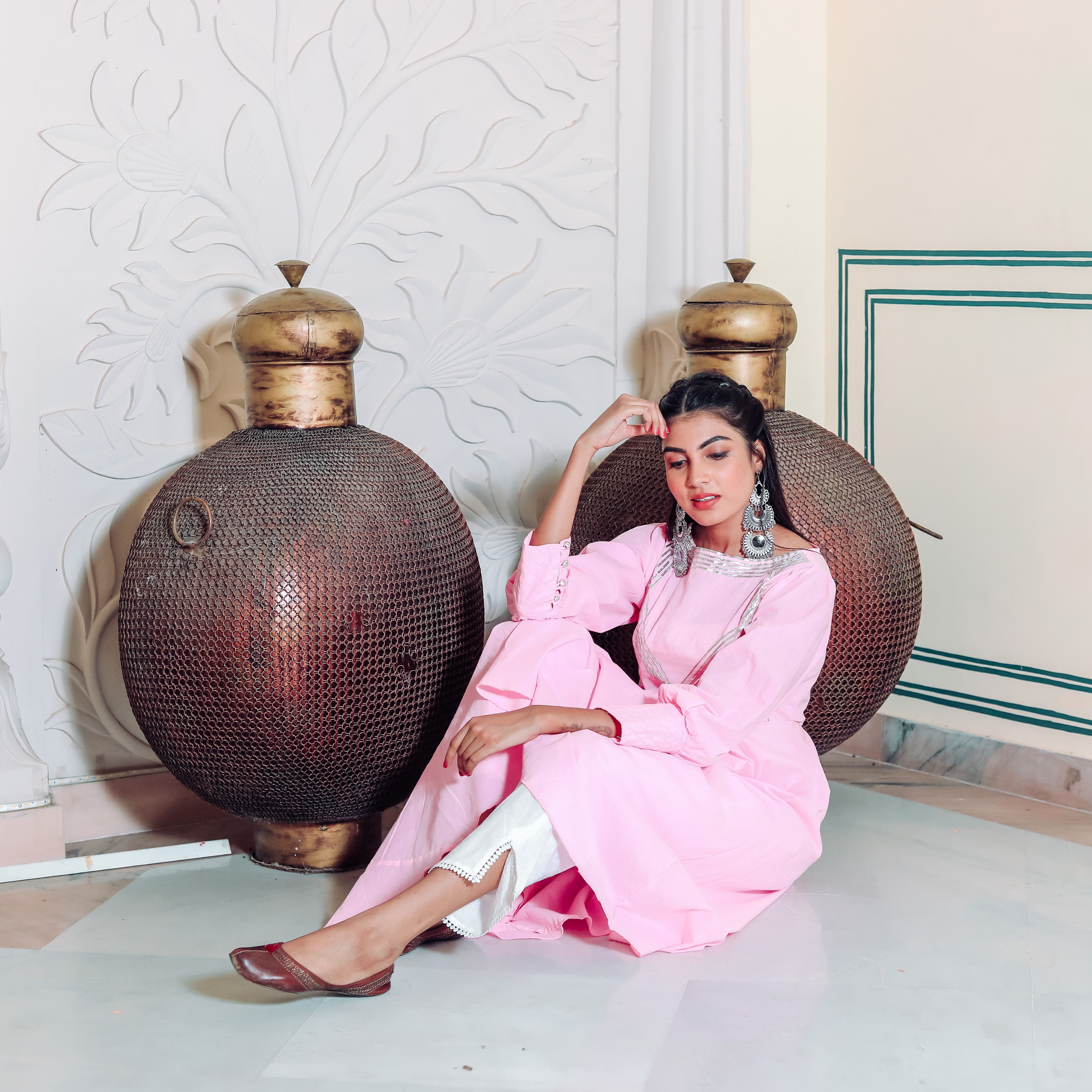 French Rose Pink Kurta Set