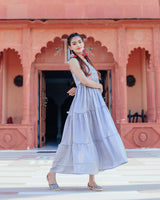 Seal gray tiered dress