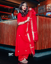 Bright Red Suit Set