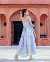 Seal gray tiered dress
