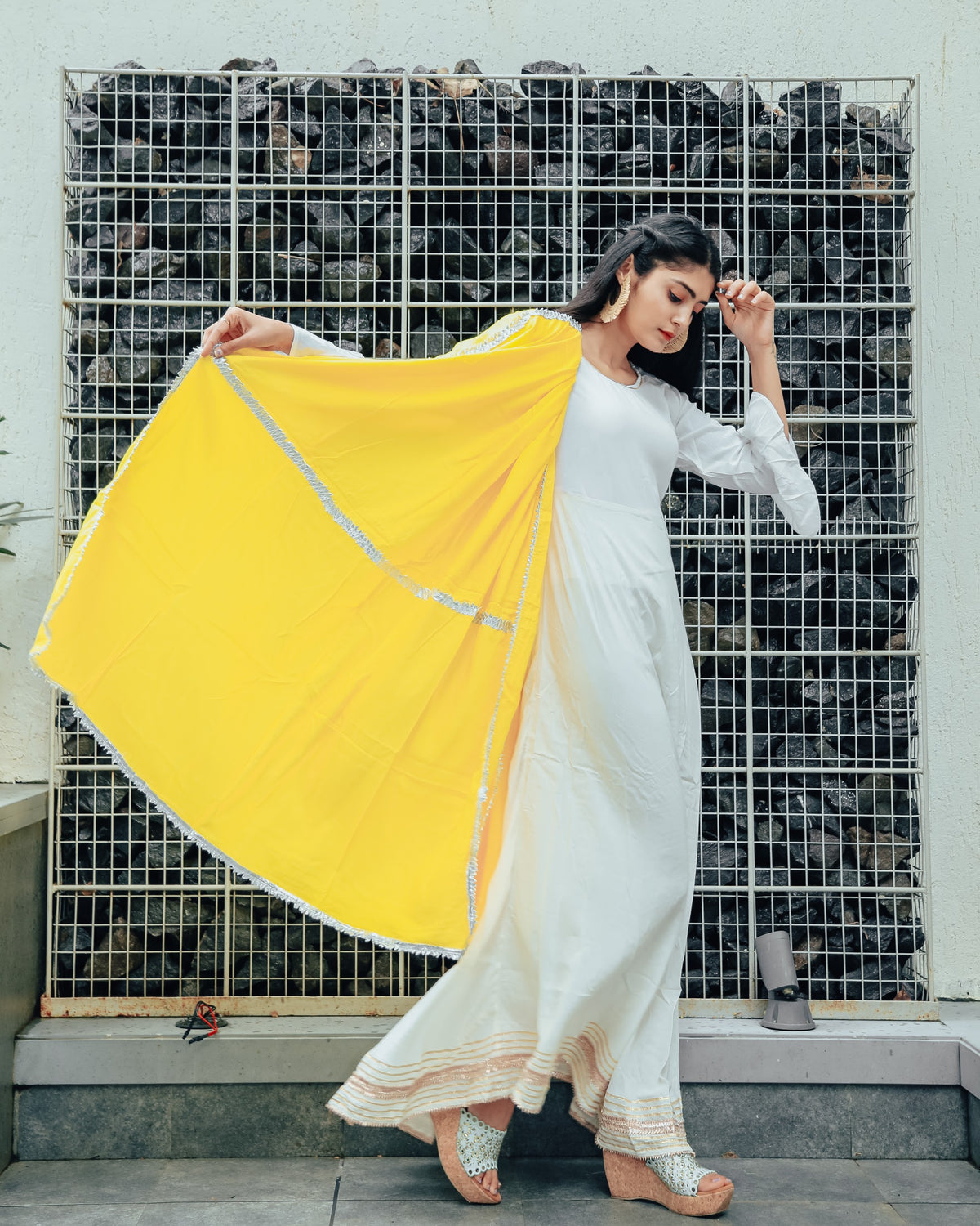 Silver White Cotton Dress