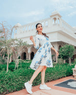 Frost Blue Floral Block Print Dress