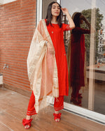 Shiny Red Suit Set