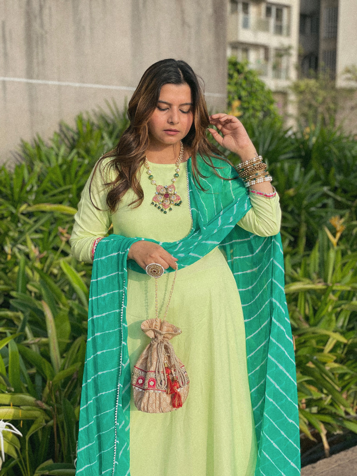 Pista green suit set