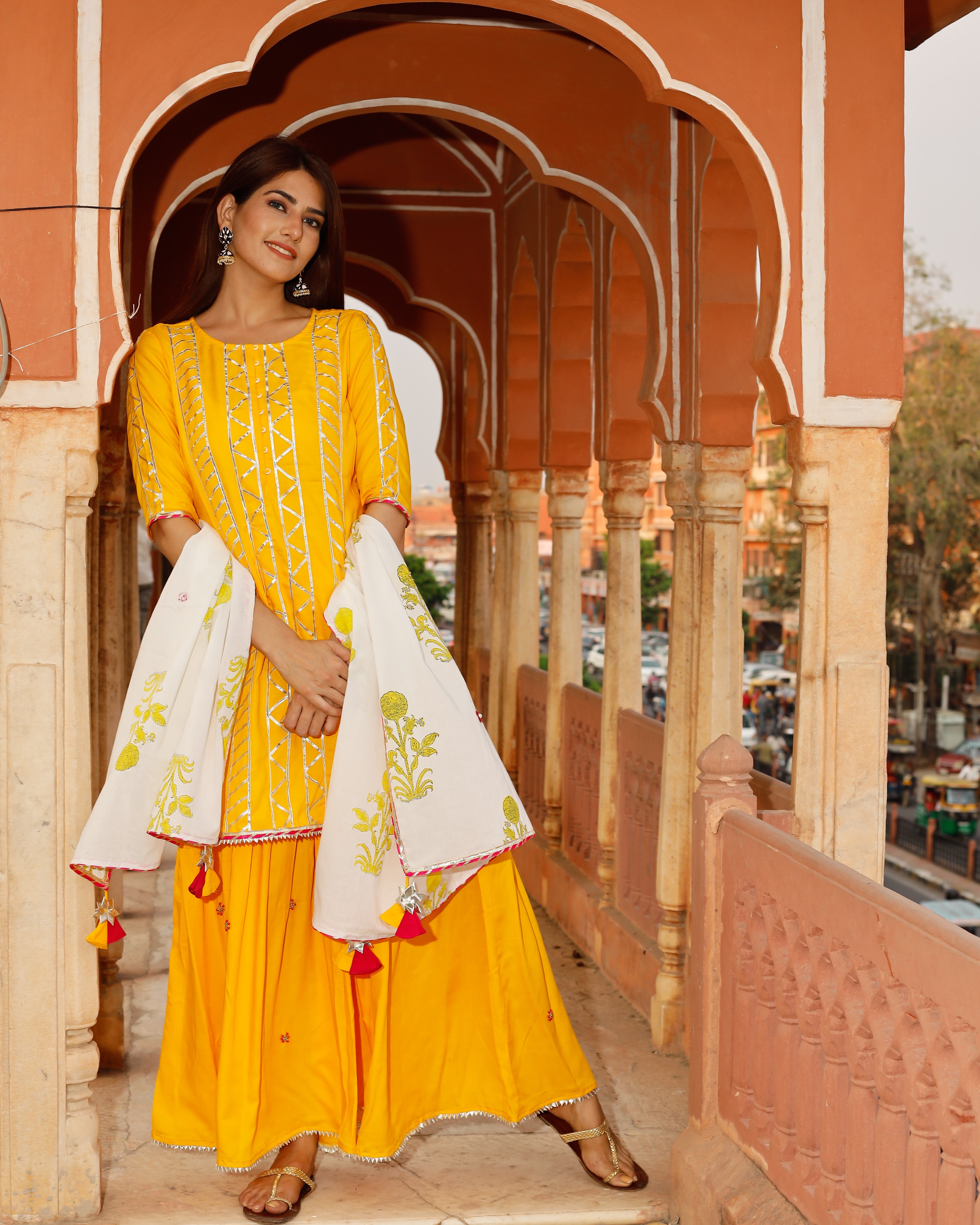 Kesar Yellow Handwork suit set