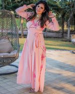 Exclusive bermuda peach hand painted dress