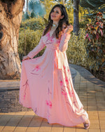 Exclusive bermuda peach hand painted dress