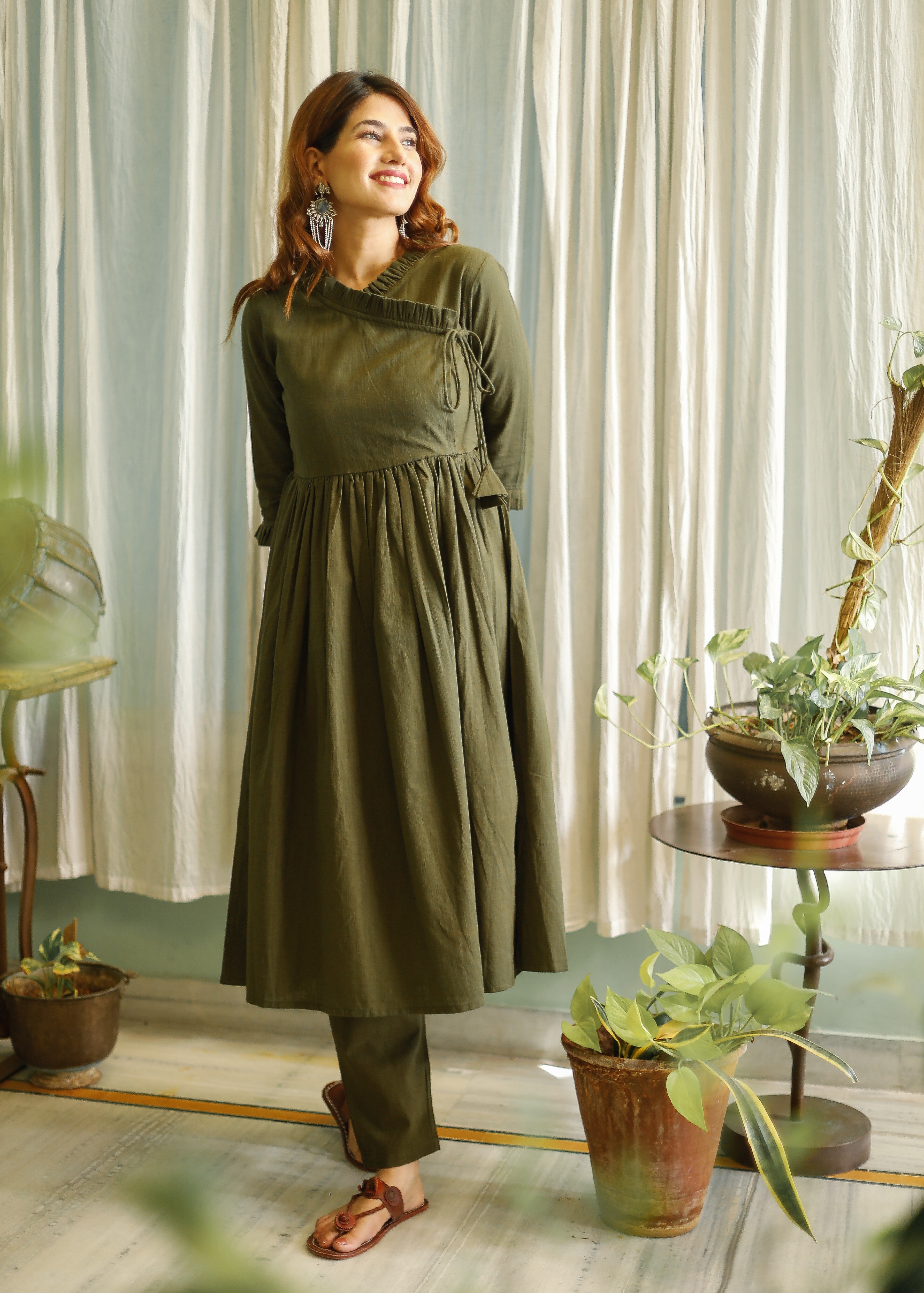 Army Green kurta set