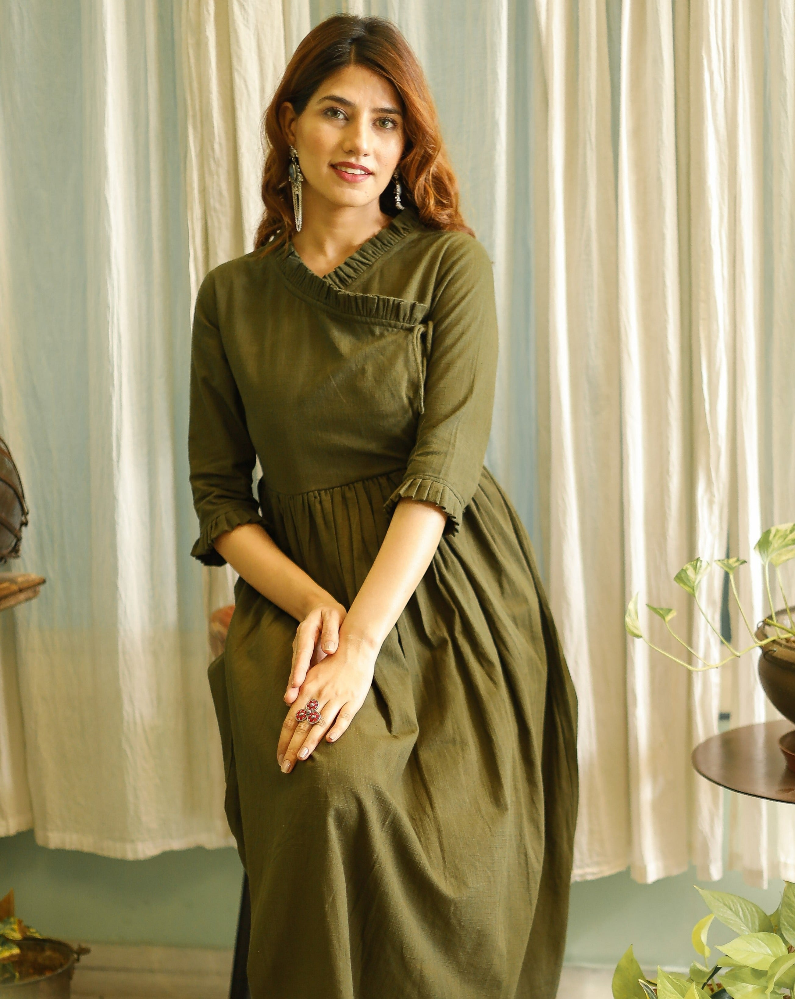 Army Green kurta set