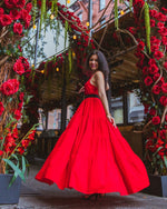 Elio Red Cotton Dress