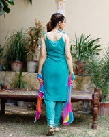 Lavish Blooming Rama Green Suit