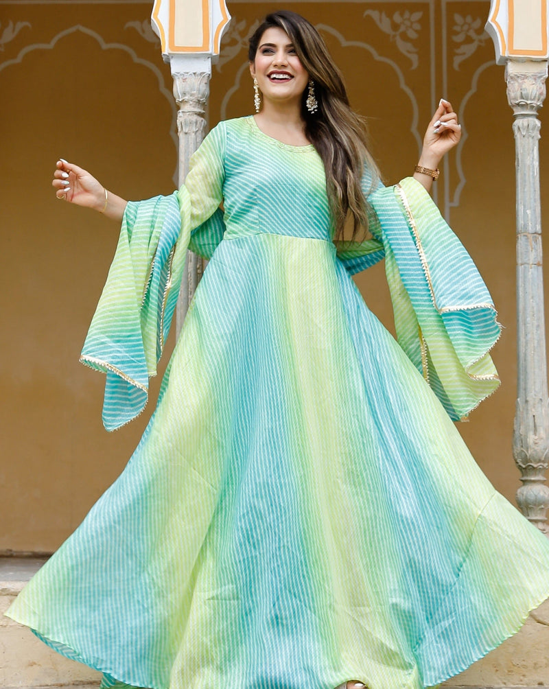 Pistachio Multicoloured Kota Doriya Dress