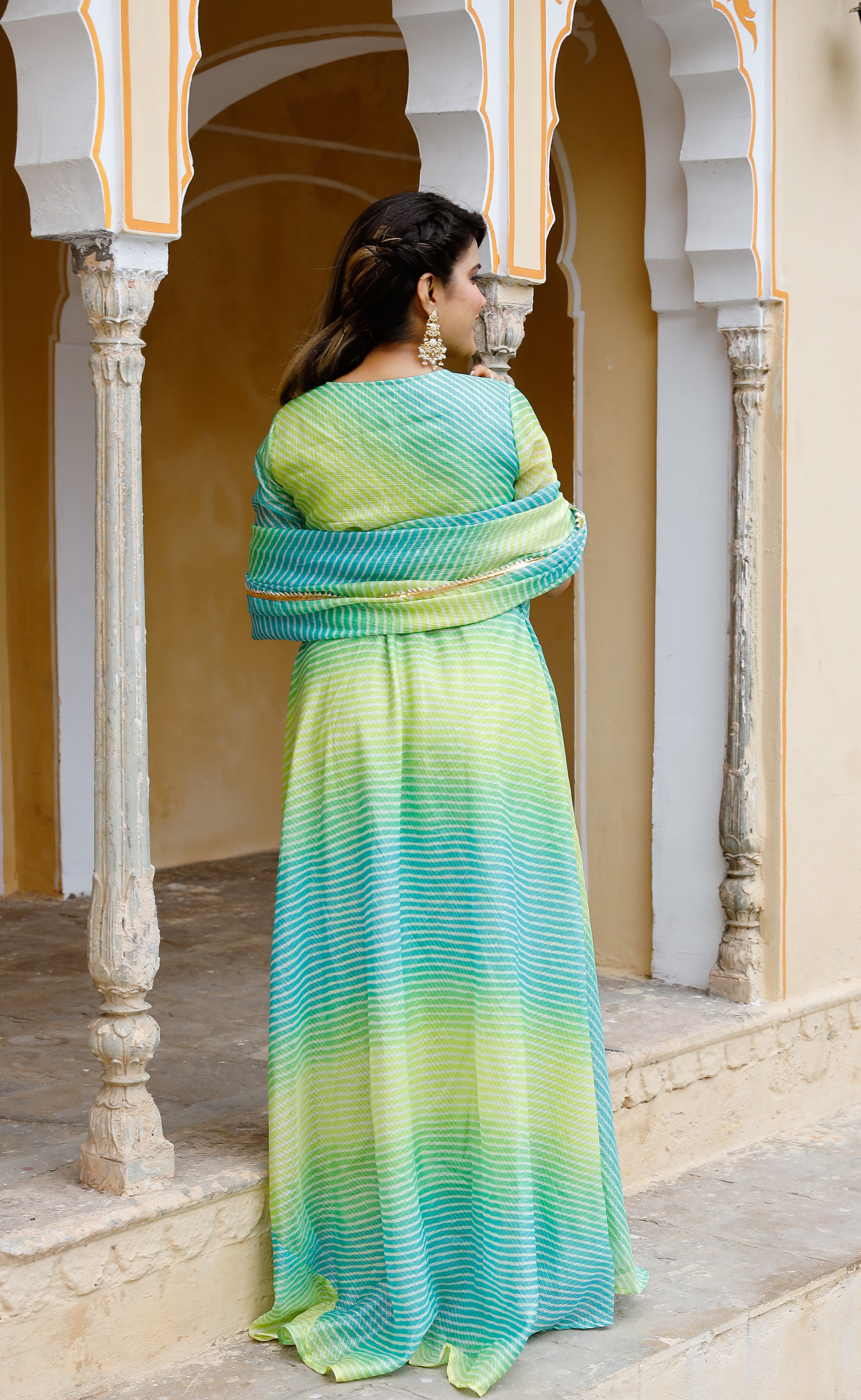 Pistachio Multicoloured Kota Doriya Dress