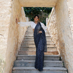 Black Embellished Leheriya saree