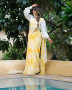 Dreamy Lemon Yellow Tie & Dye Saree