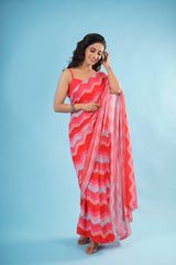 Daisy Pink Embellished Sequins Saree With unstitched Blouse
