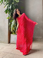 Red Leheriya Kaftan dress