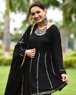 Black Gotta work Suit Set With Heavy Gotta Dupatta