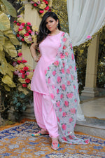 Blush Pink High Neck Patiyala Suit Set