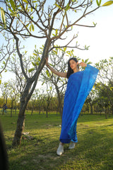Spring Blue Leheriya Kaftan Dress