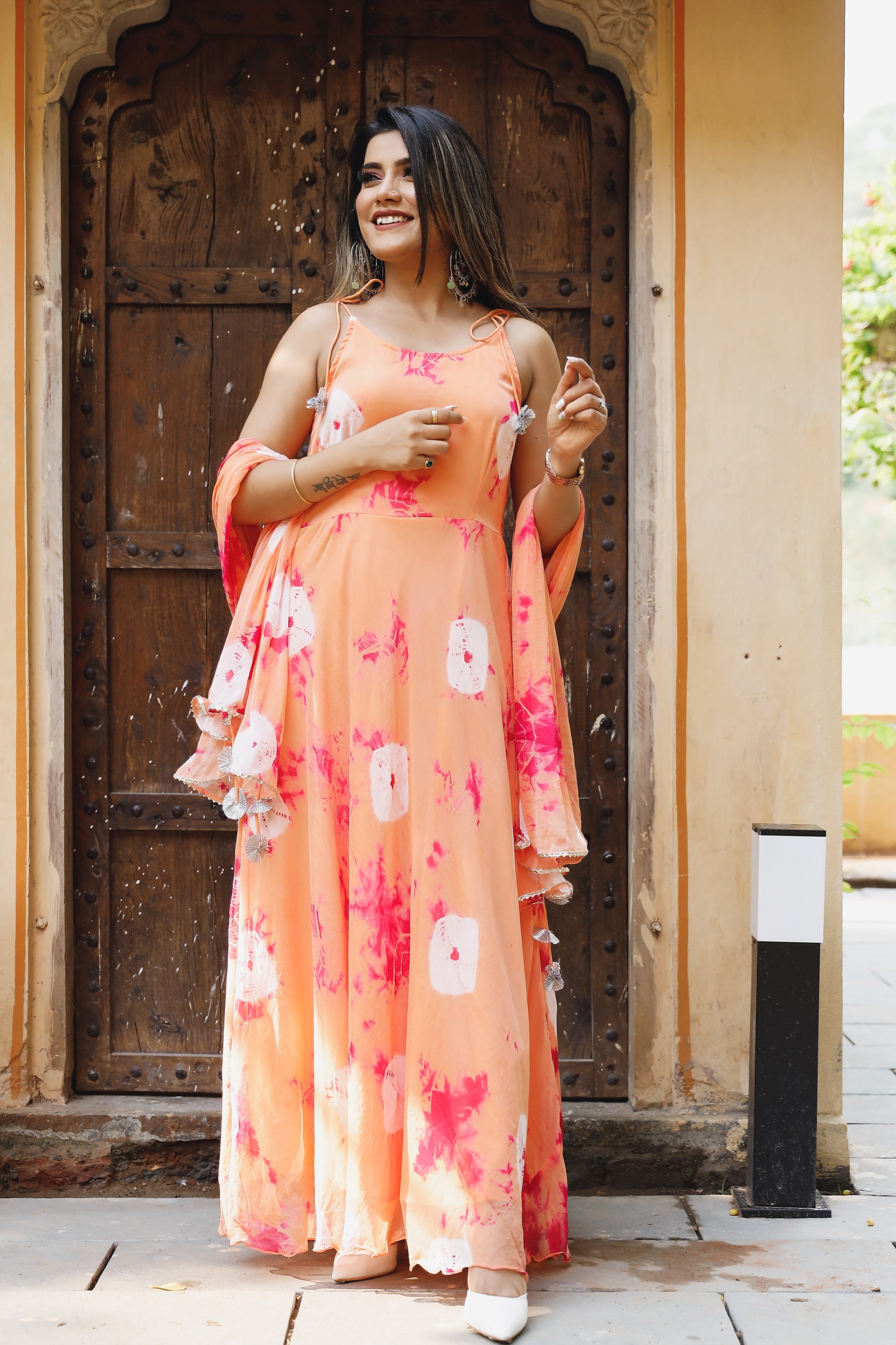 Dream Peach Pink Tie Dye Suit Set