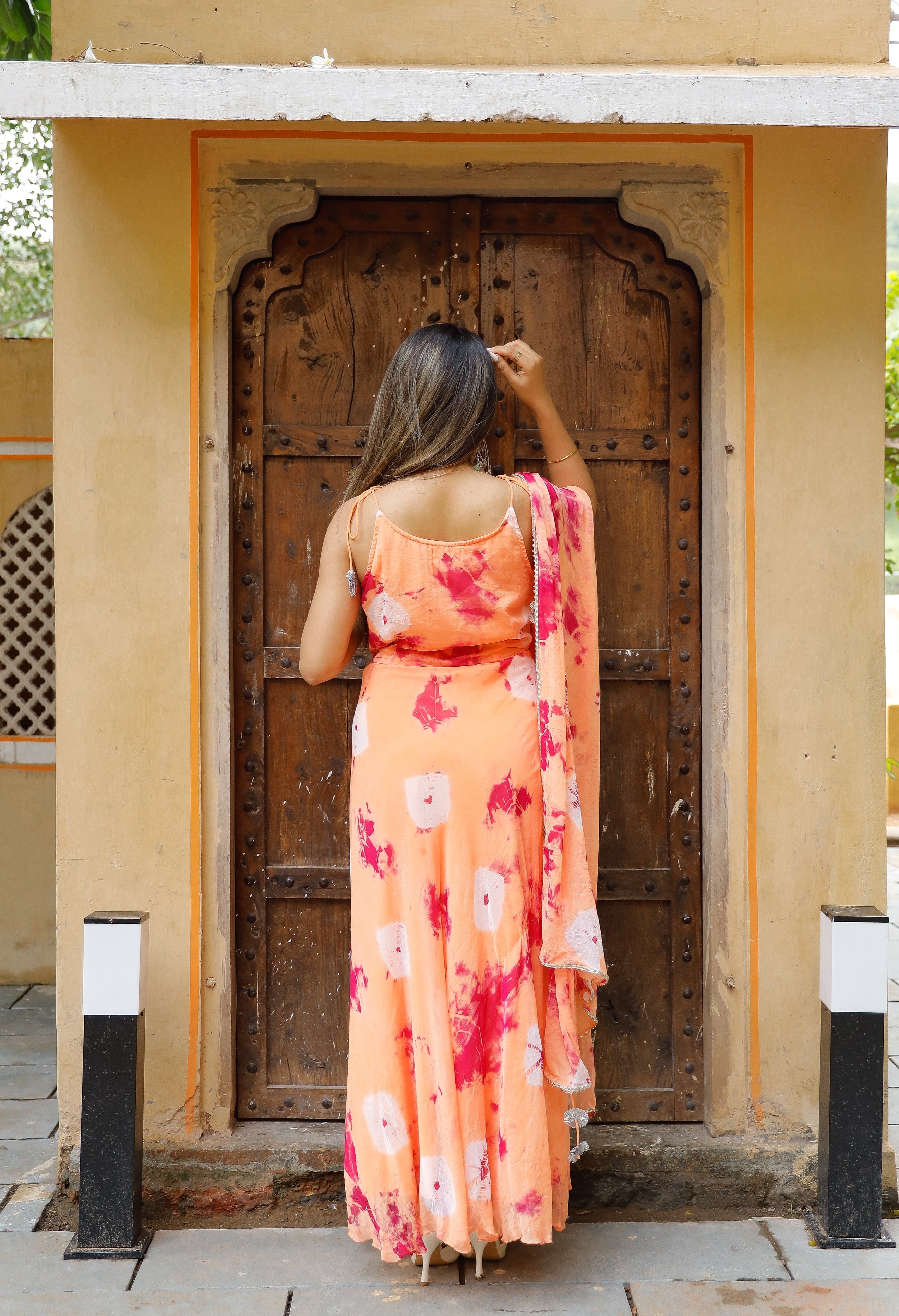 Dream Peach Pink Tie Dye Suit Set