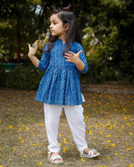 Teal Blue Cotton Kurta Set