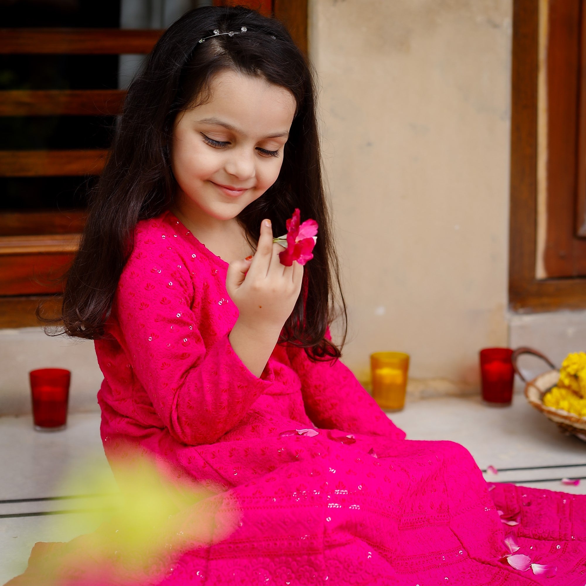 Beautiful Pink Chikankari Anarkali