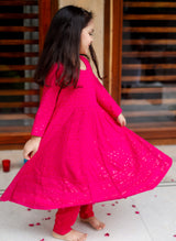 Beautiful Pink Chikankari Anarkali